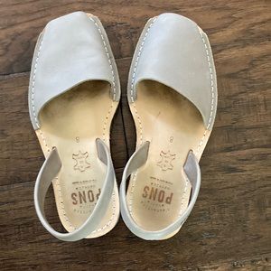 Pons taupe leather sandals size 8